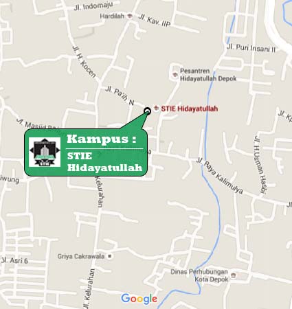Peta & Lokasi Kampus STIE Hidayatullah Depok Nomor
